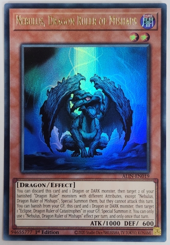 【UR】Nebulus, Dragon Ruler of Mishaps 闇征竜−ネビュラス (1st Edition)